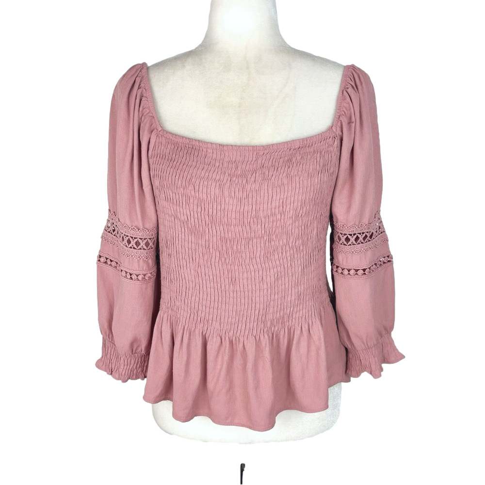 Blashe pink smocked blouse